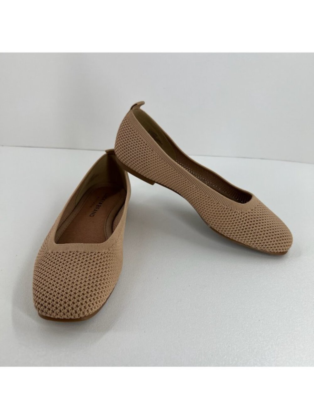Lucky Brand Daneric Knit Ballet Flats Size 6.5 Washable Slip On Square Toe Beige - Picture 6 of 12